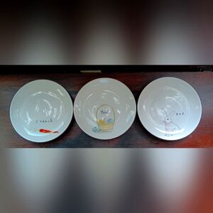 Rae Dunn Easter 6" Plates-Set Of 3 **Read**